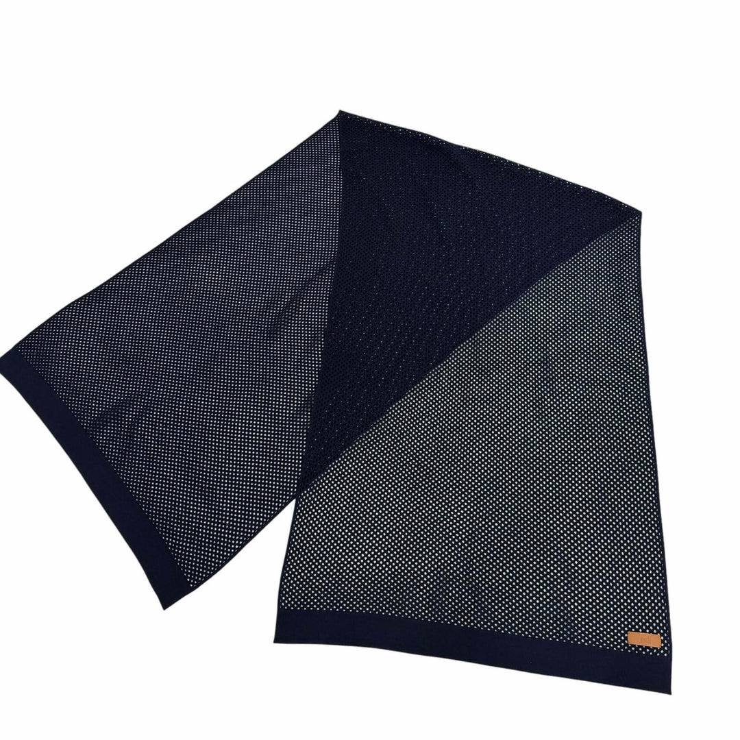 Excellent HERMES Scarf Mesh Stole Navy cashmere mens