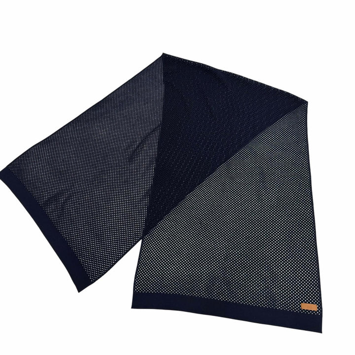 Excellent HERMES Scarf Mesh Stole Navy cashmere mens