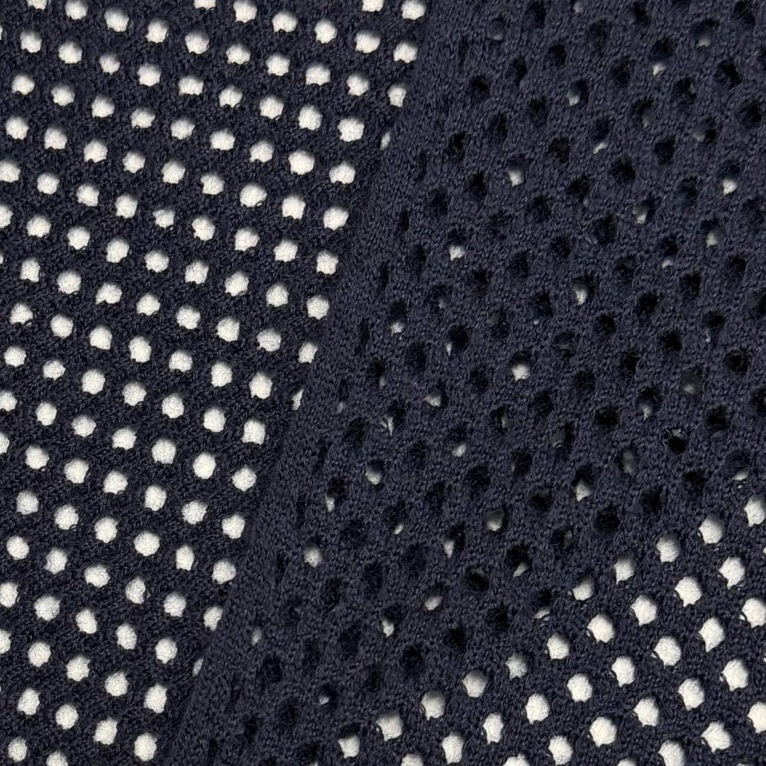 Excellent HERMES Scarf Mesh Stole Navy cashmere mens