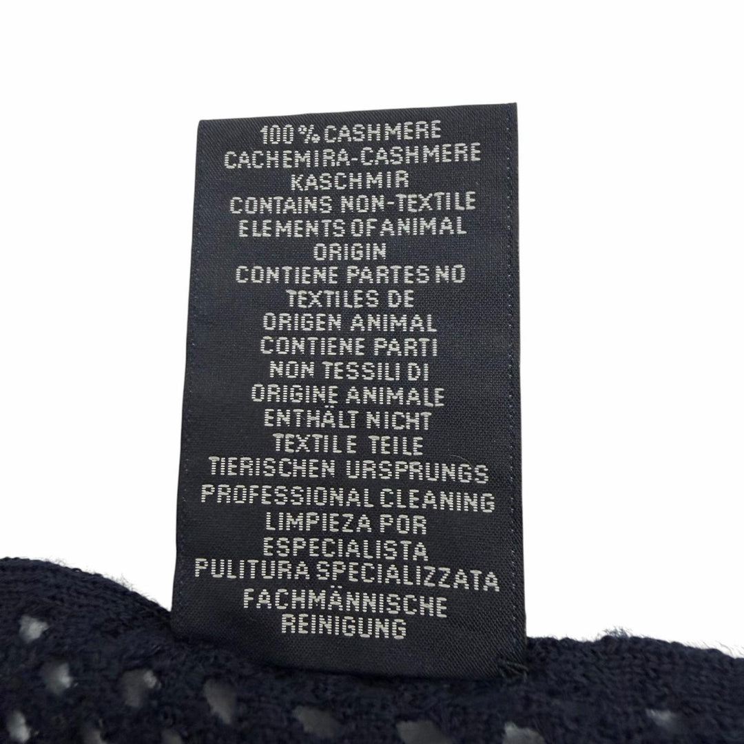 Excellent HERMES Scarf Mesh Stole Navy cashmere mens