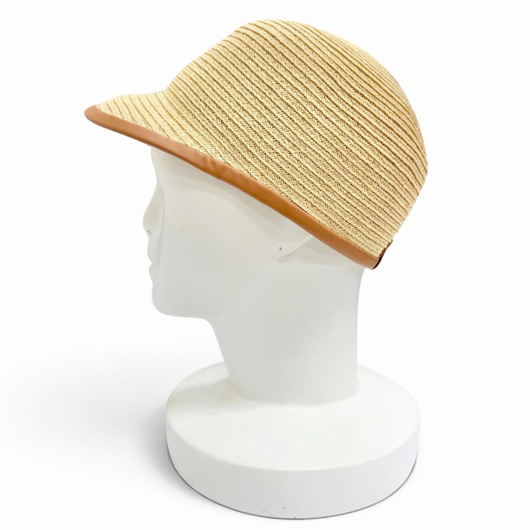 Excellent HERMES Casquette Galance Rodeo Serie buttons, leather trim Hemp 57