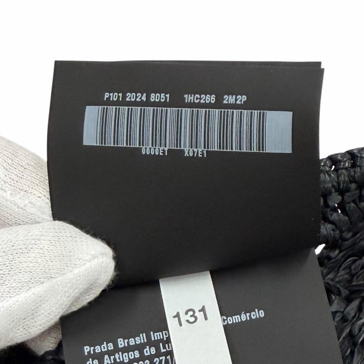 Excellent PRADA beret Logo-emblazoned crochet black Viscose Women L 1HC266