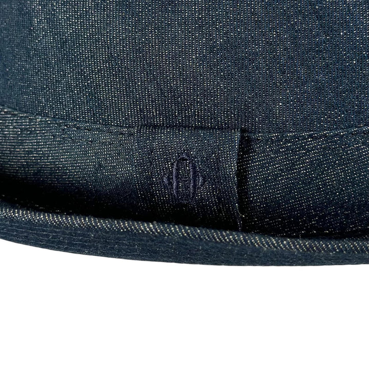 Excellent HERMES hat H logo embroidery Indigo blue cotton mens