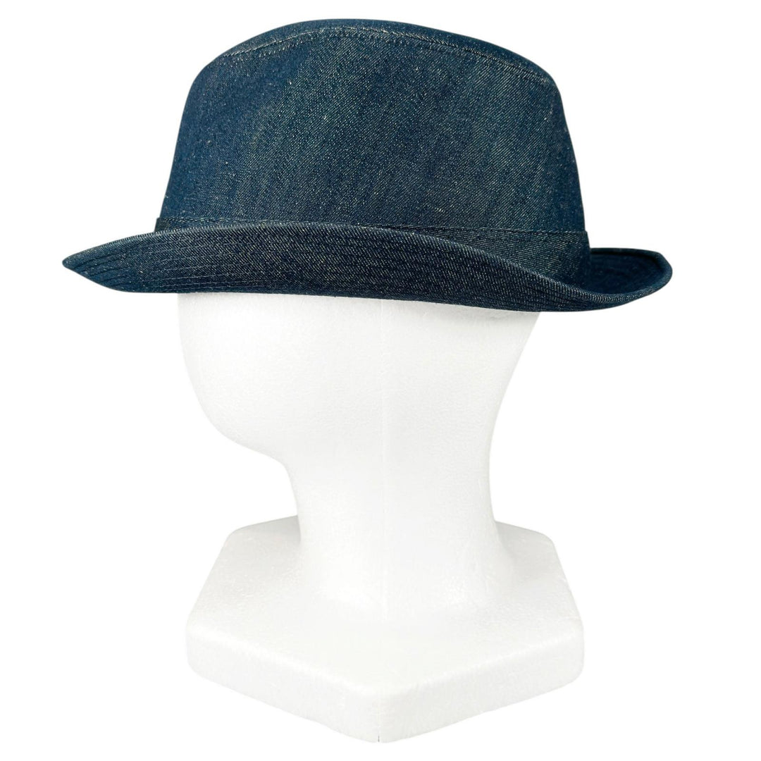 Excellent HERMES hat H logo embroidery Indigo blue cotton mens