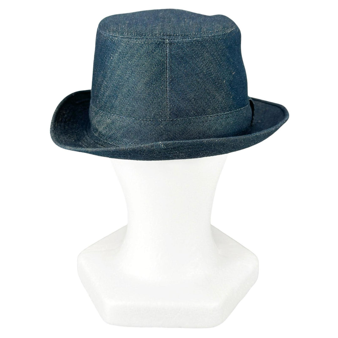 Excellent HERMES hat H logo embroidery Indigo blue cotton mens