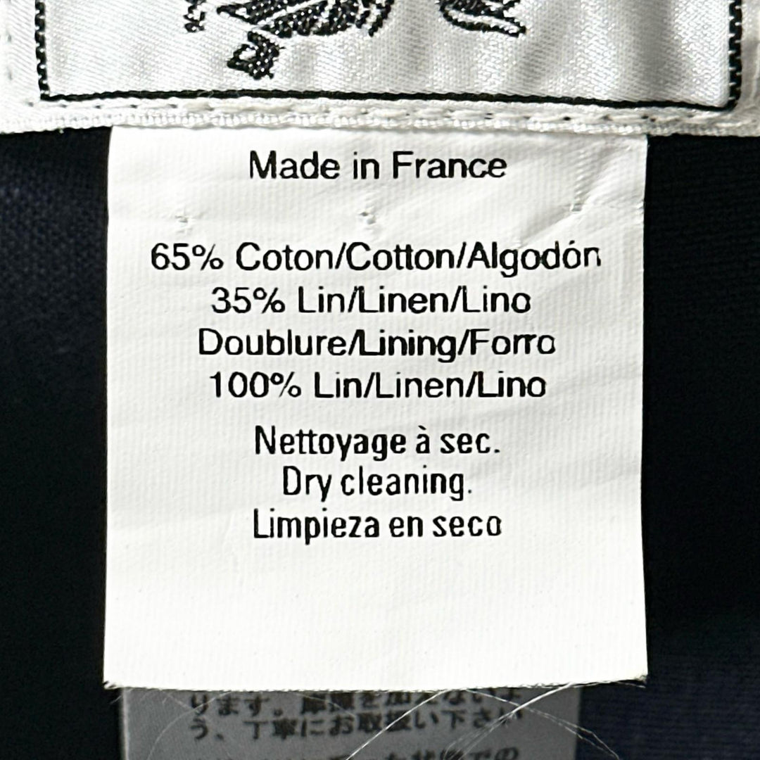 Excellent HERMES hat H logo embroidery Indigo blue cotton mens