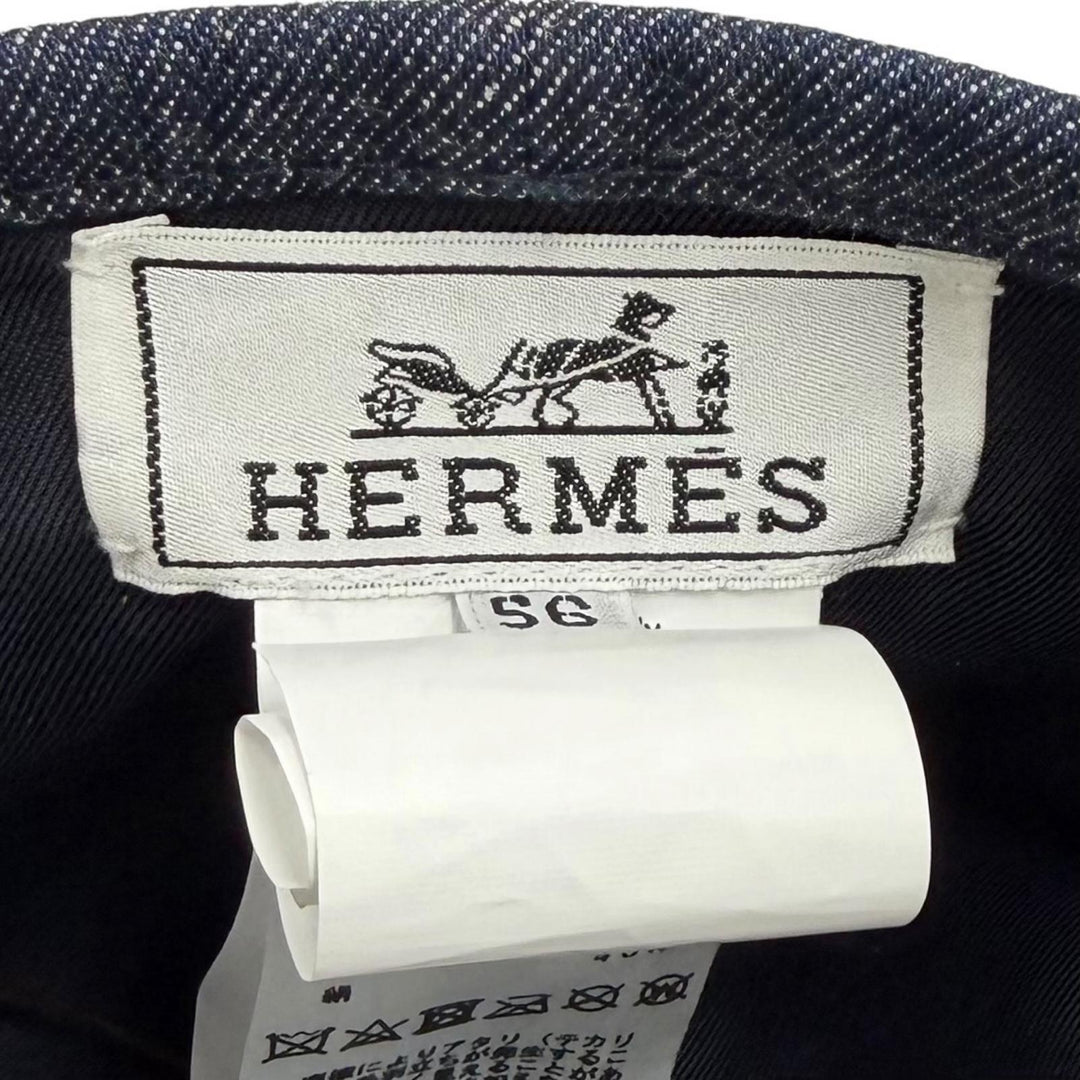 Great HERMES beret Indigo cotton Women 56 H221017N