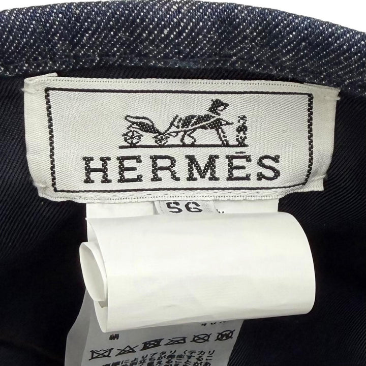 Great HERMES beret Indigo cotton Women 56 H221017N