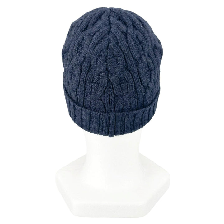 Great HERMES Knit cap Tri-Maion Navy blue cashmere mens M H202070N