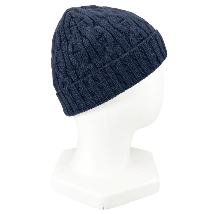Great HERMES Knit cap Tri-Maion Navy blue cashmere mens M H202070N