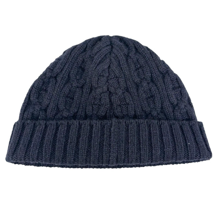Great HERMES Knit cap Tri-Maion Navy blue cashmere mens M H202070N