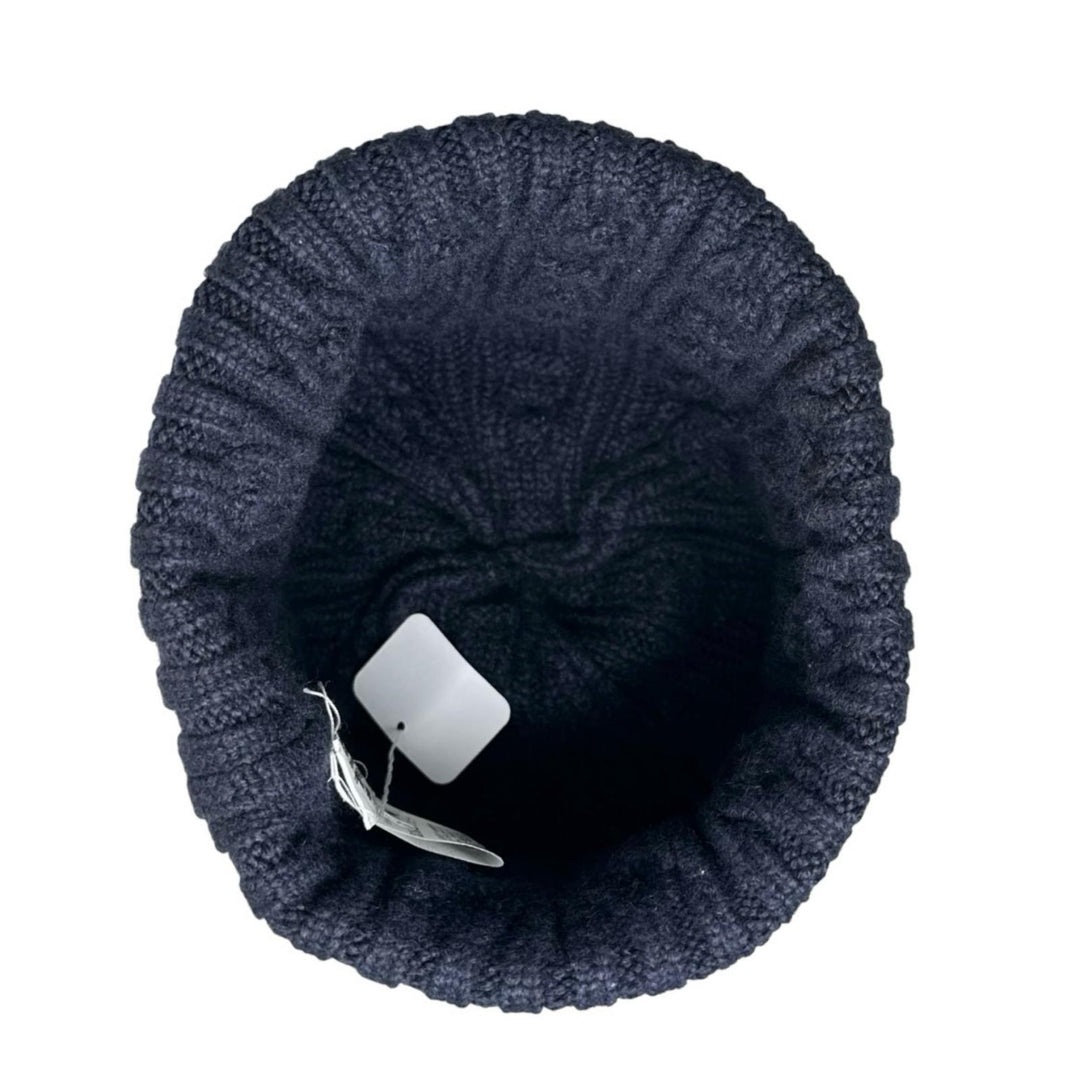 Great HERMES Knit cap Tri-Maion Navy blue cashmere mens M H202070N