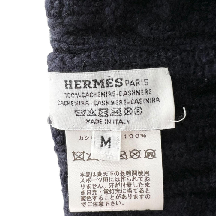 Great HERMES Knit cap Tri-Maion Navy blue cashmere mens M H202070N