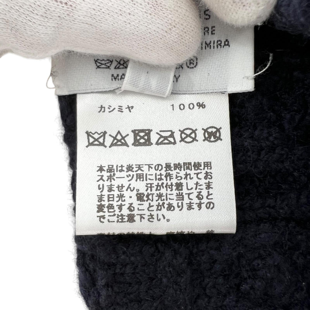 Great HERMES Knit cap Tri-Maion Navy blue cashmere mens M H202070N