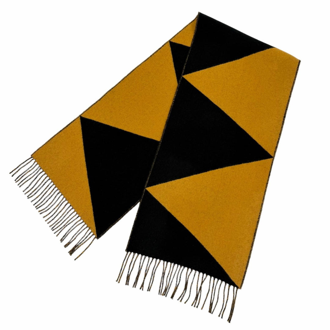 Pristine HERMES Scarf With fringe black cashmere mens