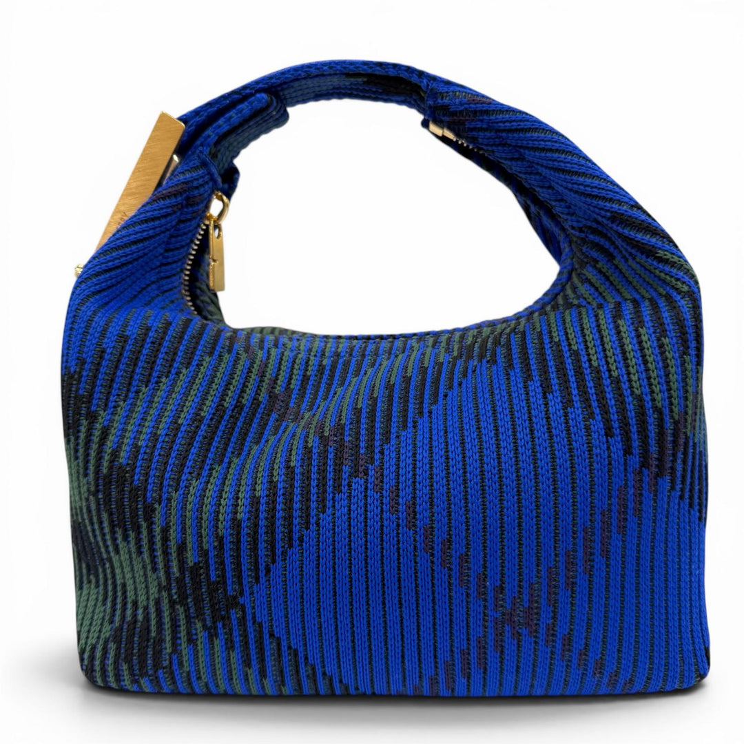 Pristine BURBERRY Handbag Mini Peg Duffle Bag blue canvas Women 8082419