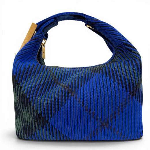 Pristine BURBERRY Handbag Mini Peg Duffle Bag blue canvas Women 8082419