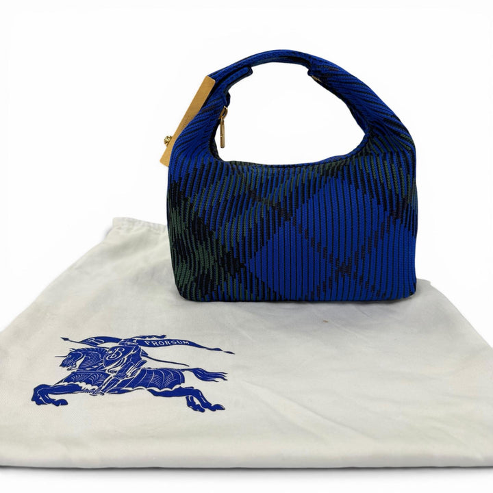 Pristine BURBERRY Handbag Mini Peg Duffle Bag blue canvas Women 8082419