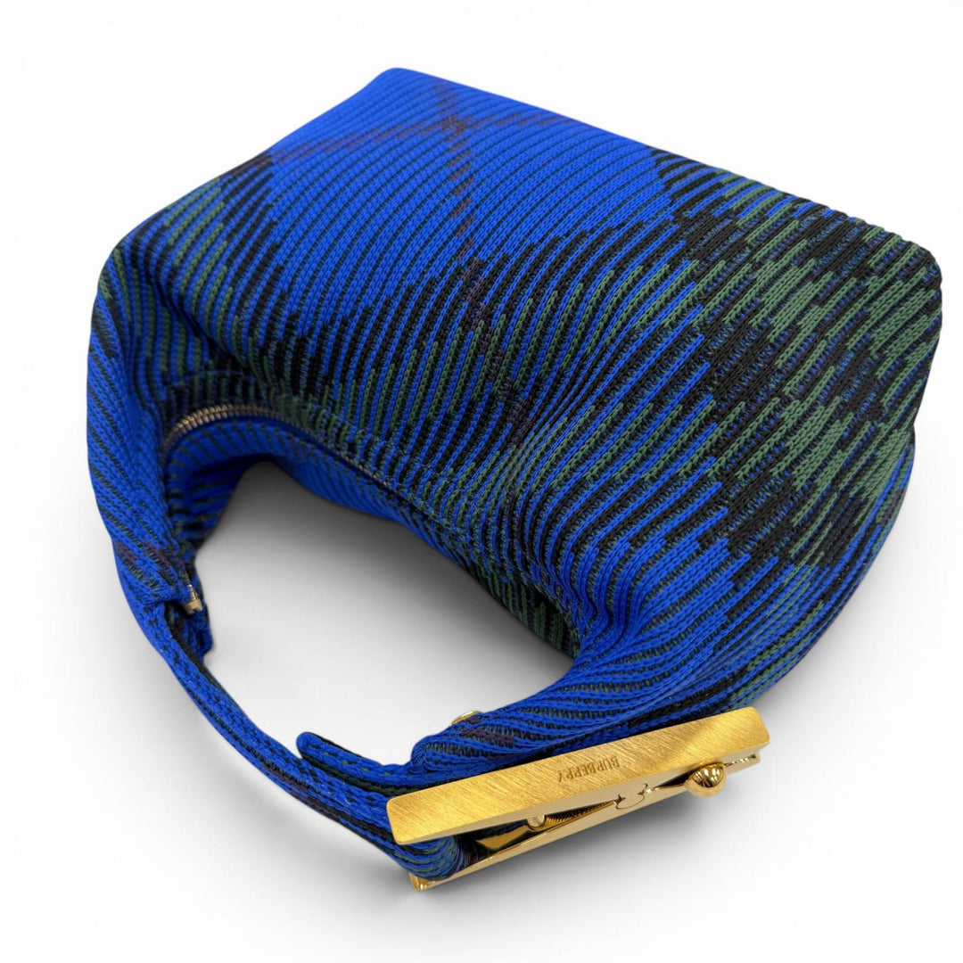 Pristine BURBERRY Handbag Mini Peg Duffle Bag blue canvas Women 8082419