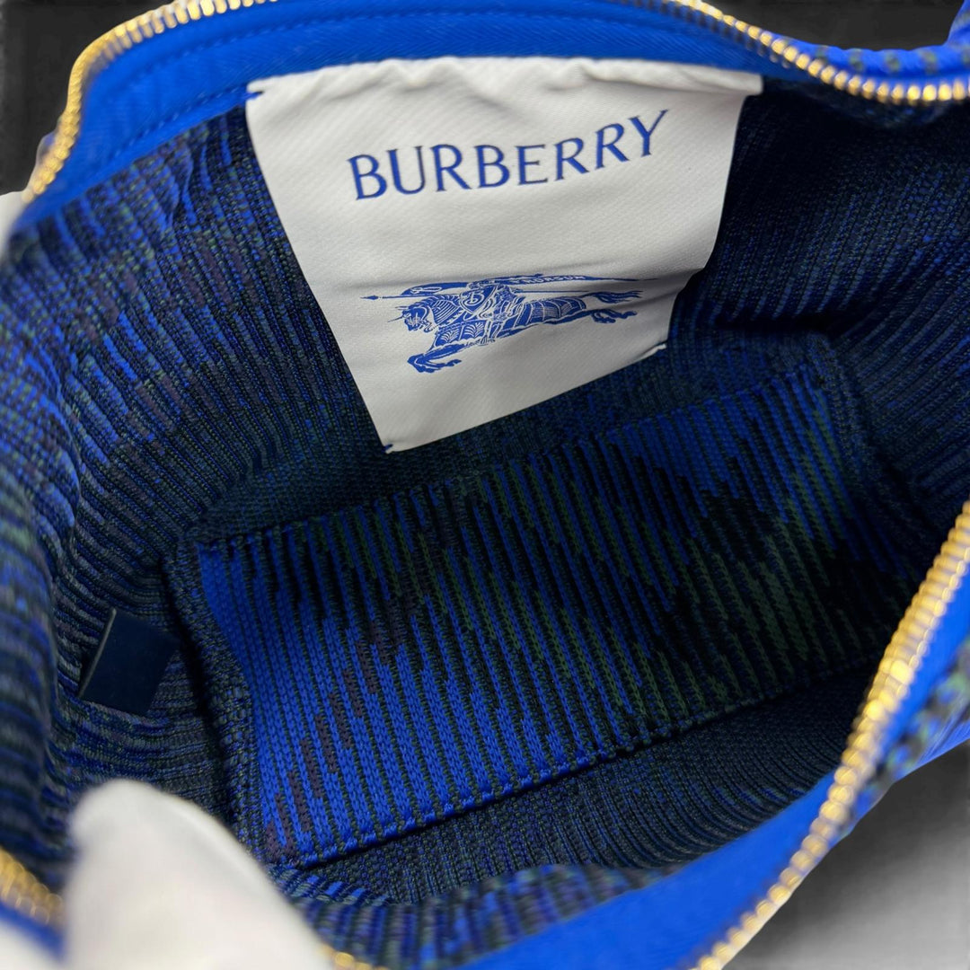Pristine BURBERRY Handbag Mini Peg Duffle Bag blue canvas Women 8082419