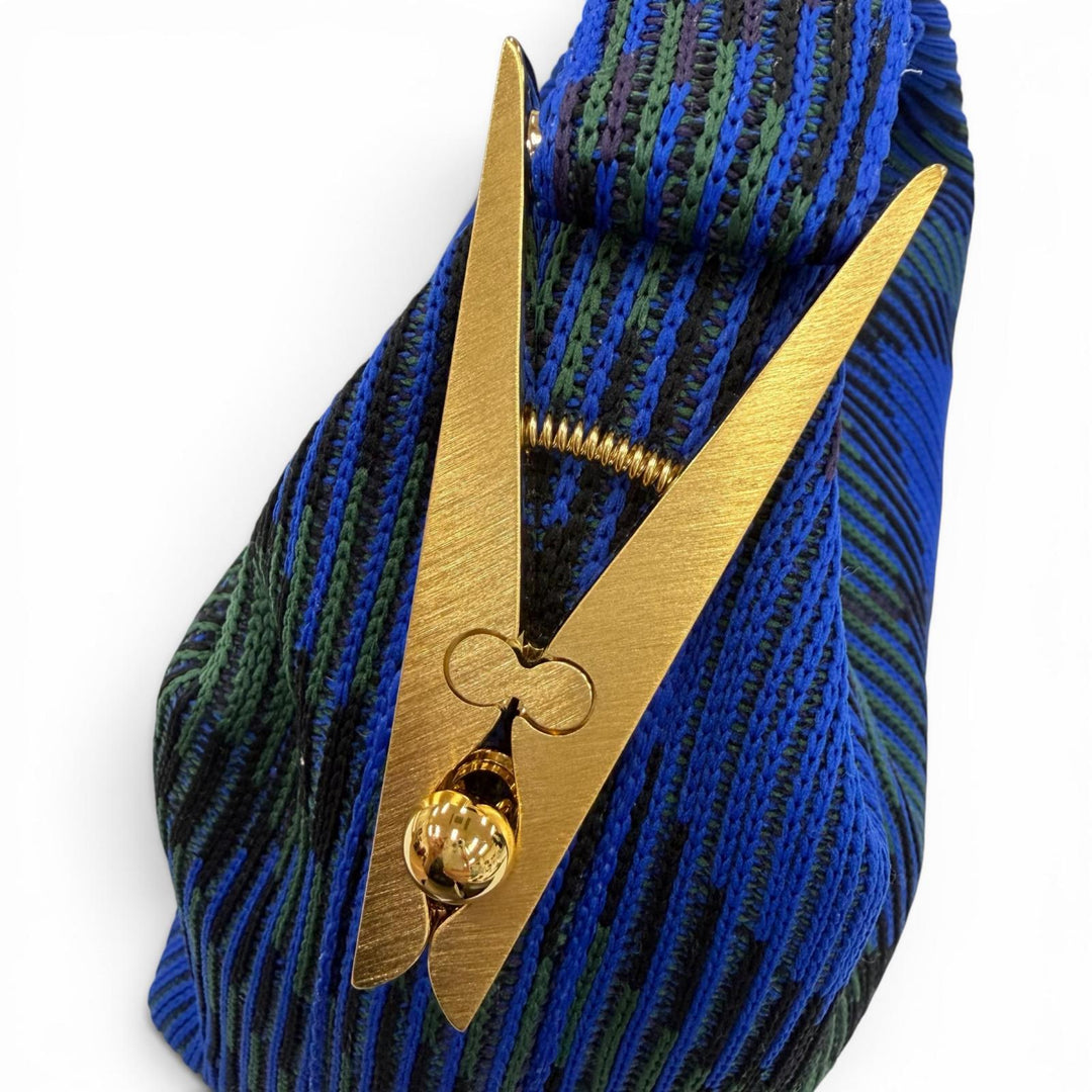 Pristine BURBERRY Handbag Mini Peg Duffle Bag blue canvas Women 8082419