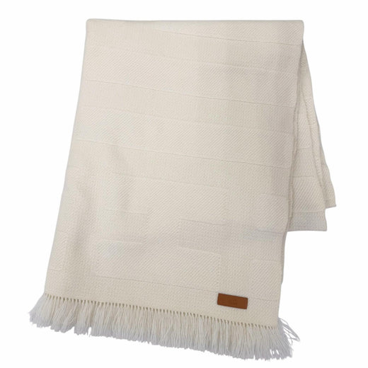 Pristine HERMES shawl Raye H Large logo leather patch with fringe cashmere Women