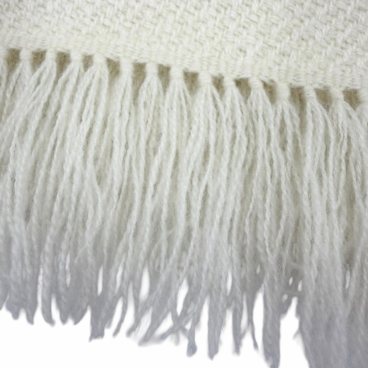 Pristine HERMES shawl Raye H Large logo leather patch with fringe cashmere Women