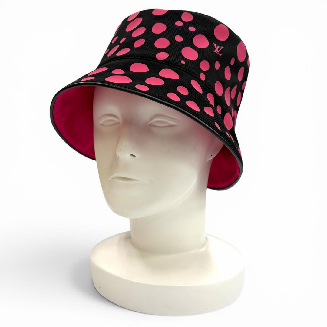 Excellent LOUIS VUITTON×Yayoi Kusama hat black cotton Women M7075