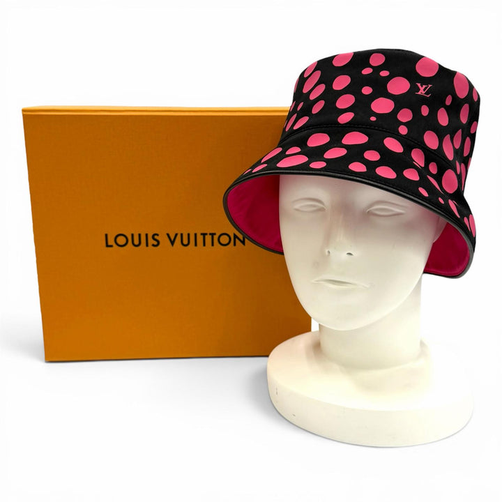 Excellent LOUIS VUITTON×Yayoi Kusama hat black cotton Women M7075