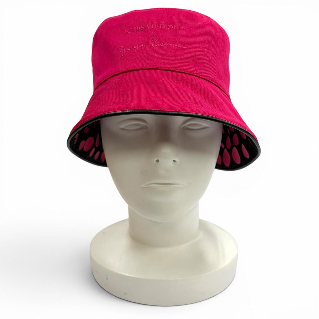 Excellent LOUIS VUITTON×Yayoi Kusama hat black cotton Women M7075