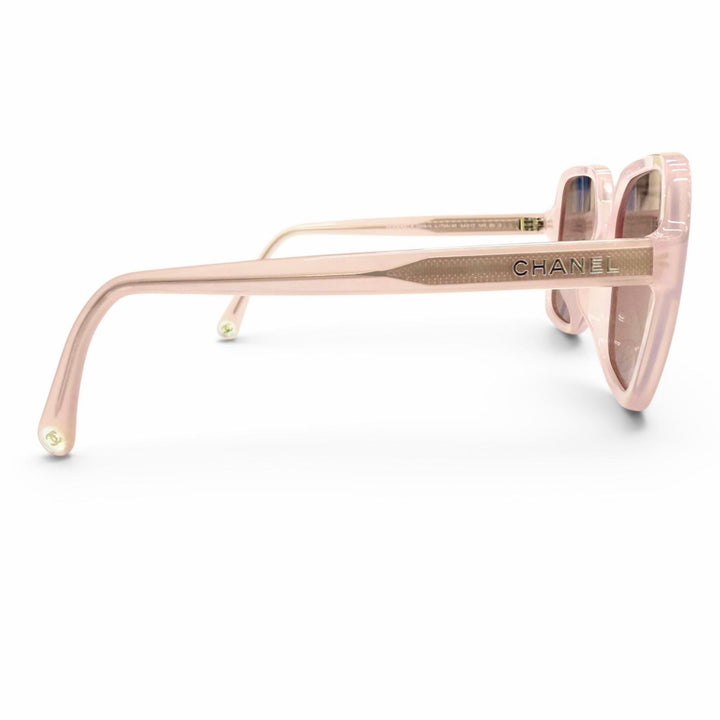 Excellent CHANEL sunglasses COCO Mark Logo Square Clear pink Women 5505－A