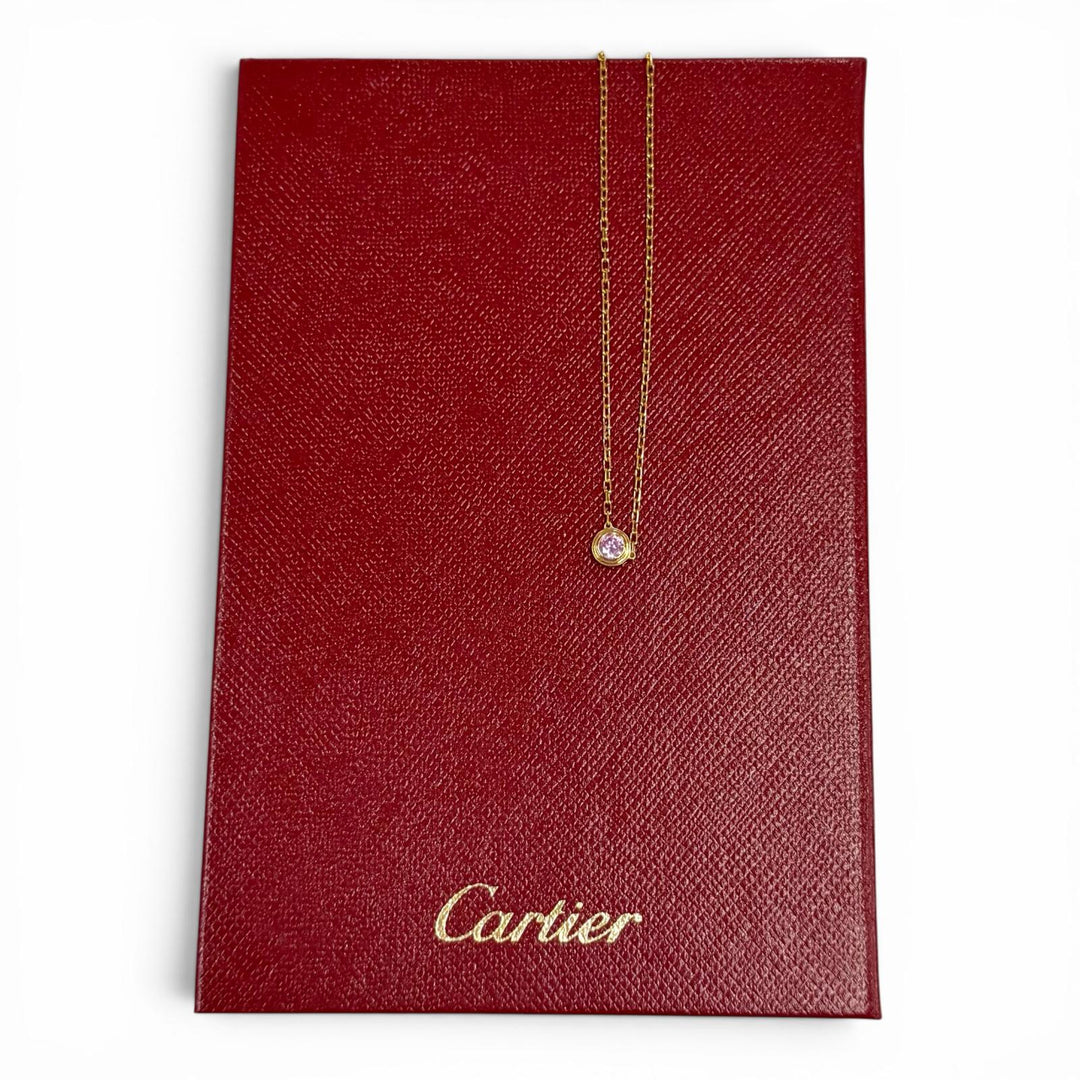 Great Cartier Necklace Damour Pendant Pink Sapphire Pink gold 750 Women B7218400