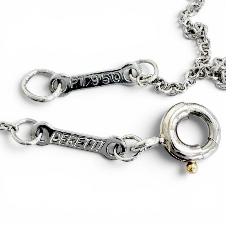 Great TIFFANY&Co. Necklace By the yard PT950 1P Diamond, Setting Diameter