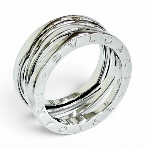 Excellent BVLGARI Ring ring B.zero1 Design Legend 3-Band Ring Whitegold 750 mens