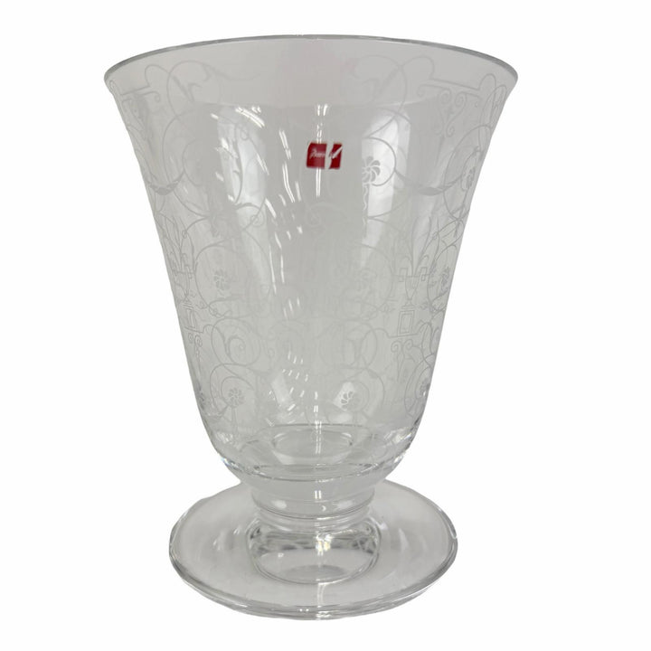 Pristine Baccarat Large glass flower vase/pot with floral arabesque pattern