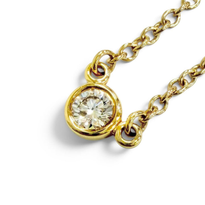 Great TIFFANY&Co. Necklace By the yard 1P diamond setting diameter approximately