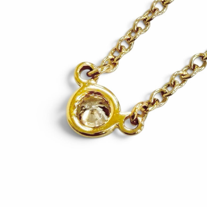 Great TIFFANY&Co. Necklace By the yard 1P diamond setting diameter approximately