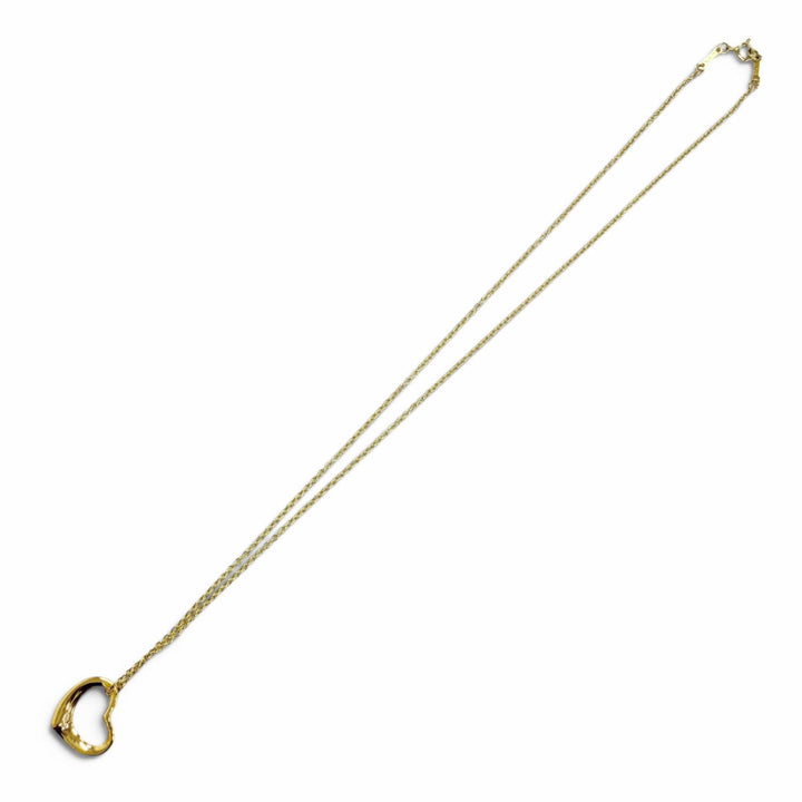 Excellent TIFFANY&Co. Necklace Open Heart Pendant 750 YG Yellow Gold 750 Women