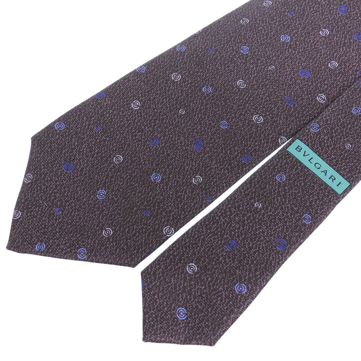 Pristine BVLGARI tie Overall handle Purple silk mens