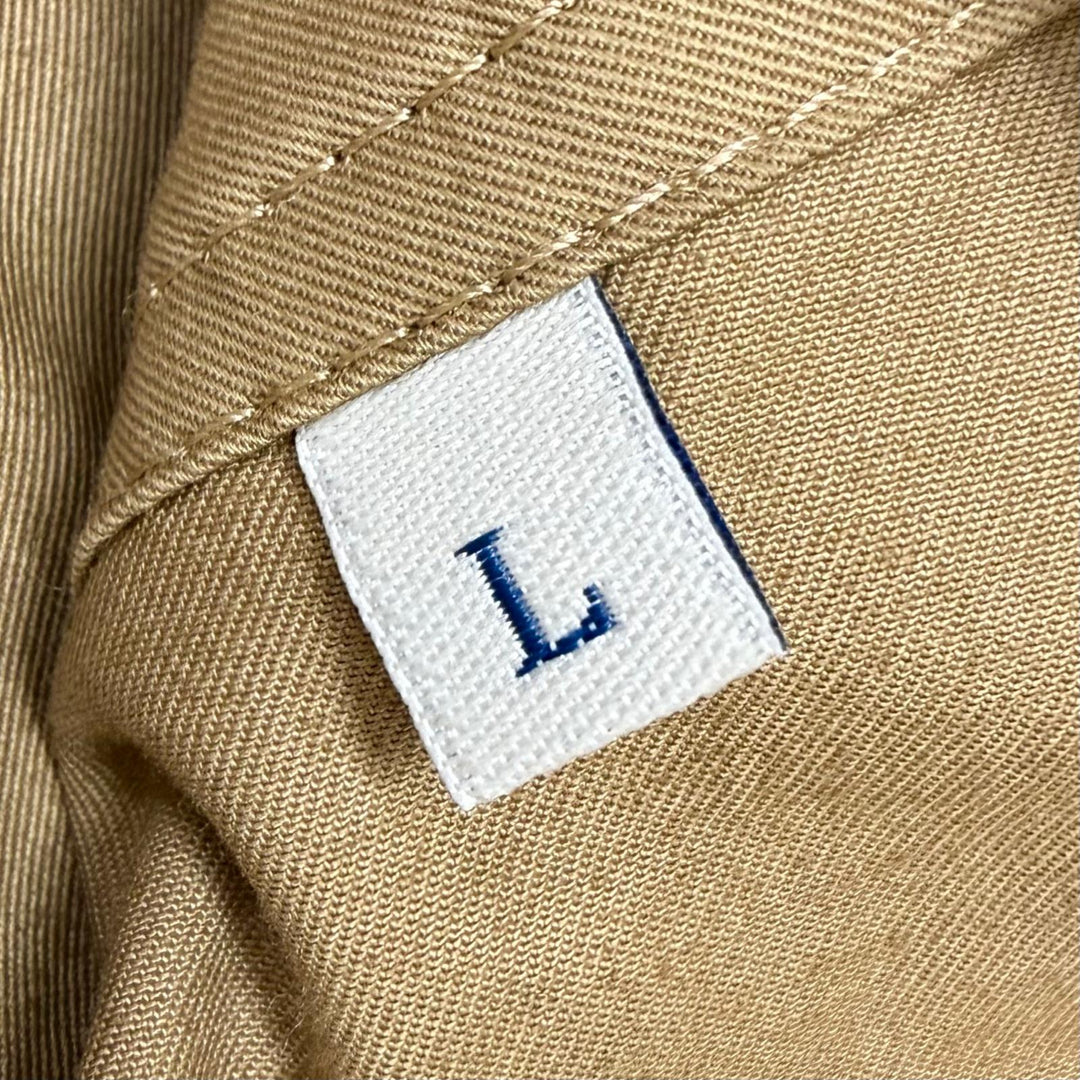 Very Good MONCLER Blouson CAMICIA Logo patch safari jacket beige cotton mens L