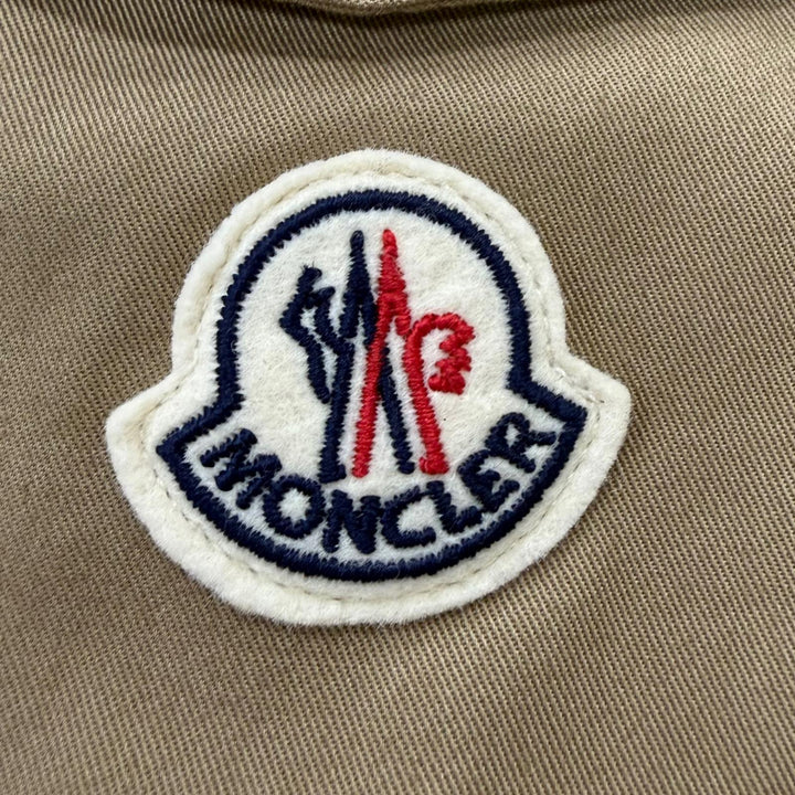 Very Good MONCLER Blouson CAMICIA Logo patch safari jacket beige cotton mens L