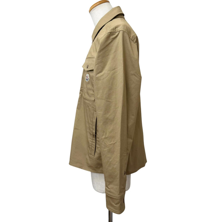 Very Good MONCLER Blouson CAMICIA Logo patch safari jacket beige cotton mens L