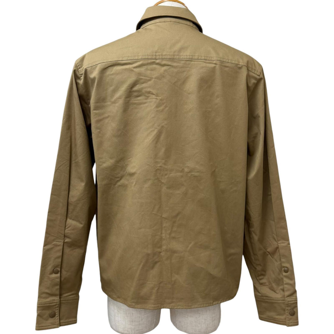 Very Good MONCLER Blouson CAMICIA Logo patch safari jacket beige cotton mens L