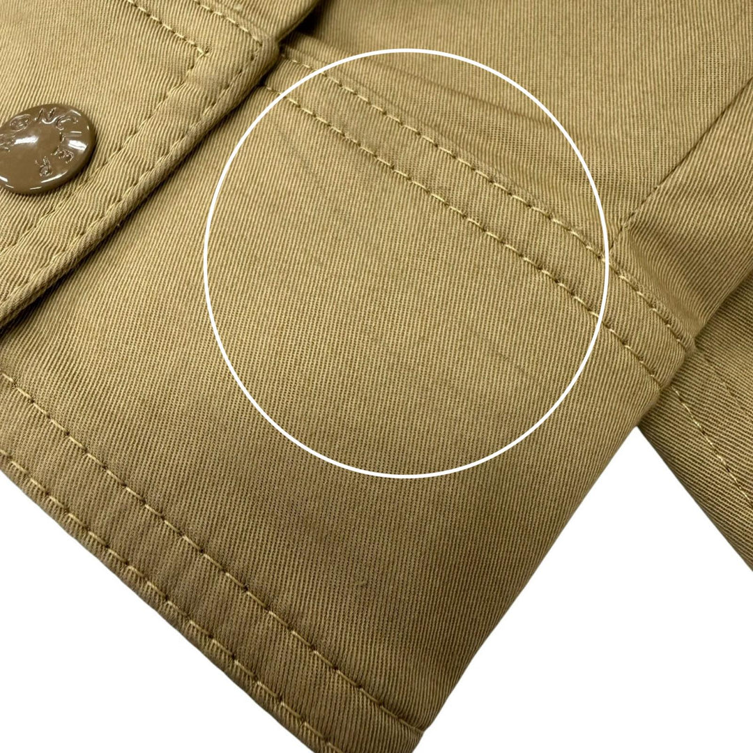 Very Good MONCLER Blouson CAMICIA Logo patch safari jacket beige cotton mens L