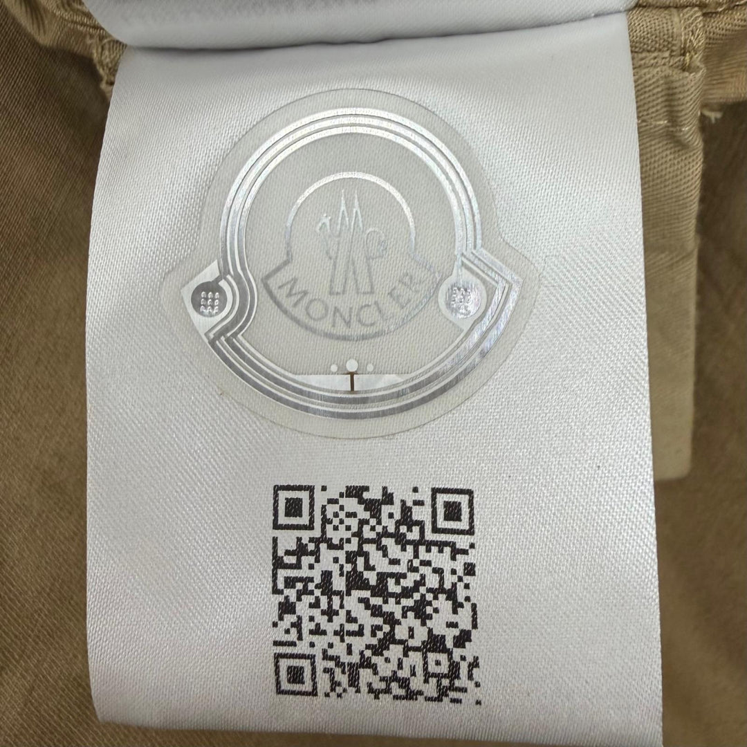 Very Good MONCLER Blouson CAMICIA Logo patch safari jacket beige cotton mens L