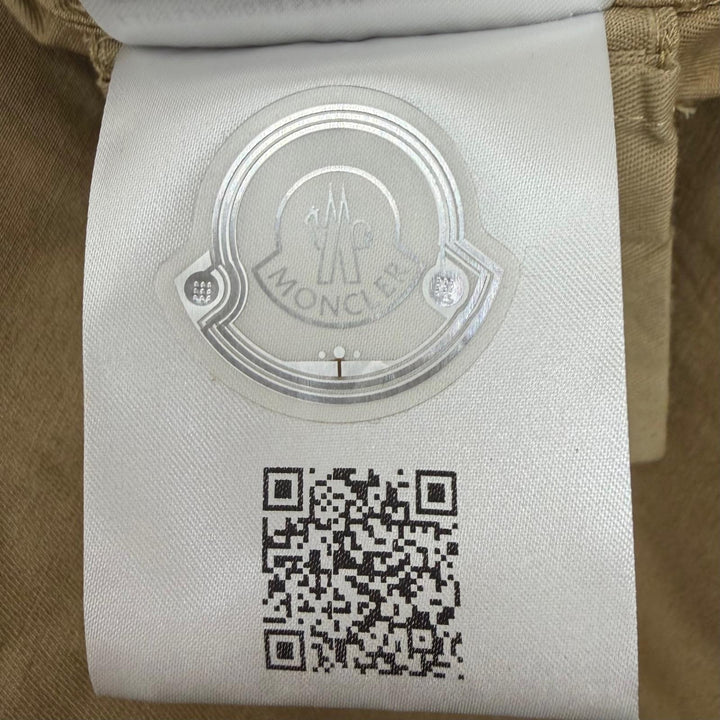 Very Good MONCLER Blouson CAMICIA Logo patch safari jacket beige cotton mens L