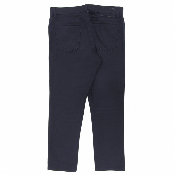 Great HERMES Pants Partial leather patch, Serie buttons, 5 pockets Dark navy 44