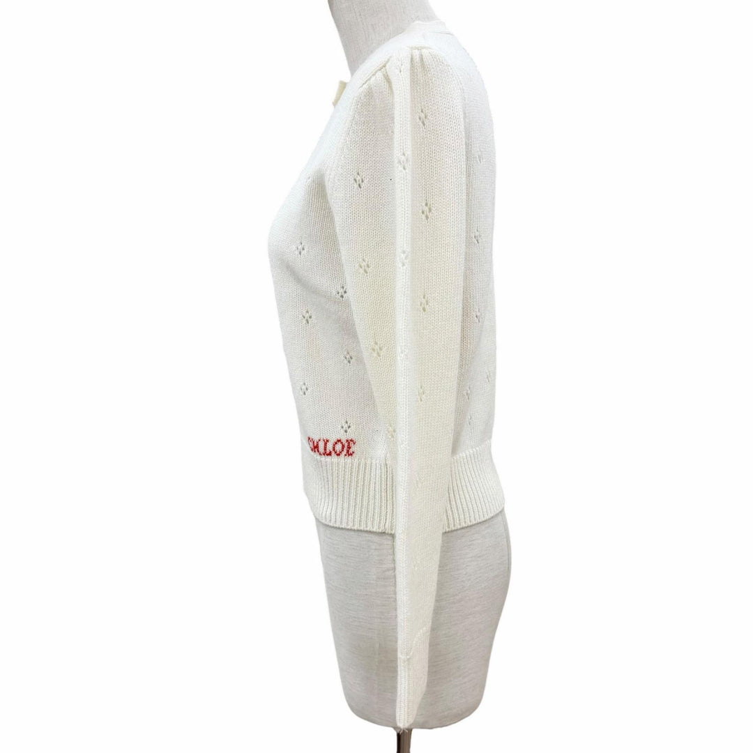 Excellent Chloe knit off white wool Women M CH25WMP08590107