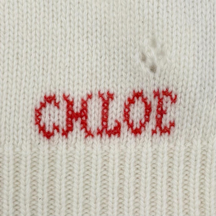 Excellent Chloe knit off white wool Women M CH25WMP08590107