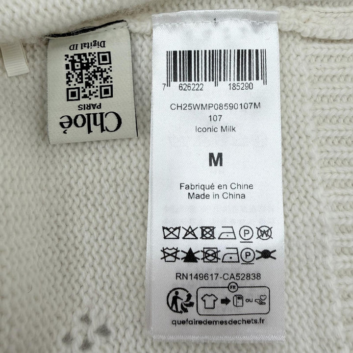 Excellent Chloe knit off white wool Women M CH25WMP08590107